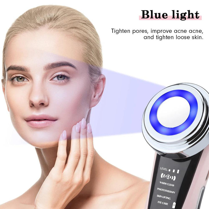 جهاز تدليك الوجه EMS بتقنية LED - pink beauty